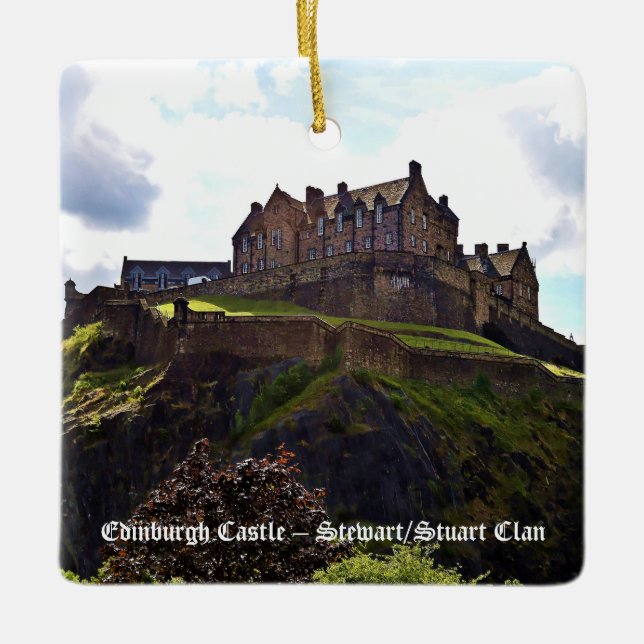 Ornamento De Cerâmica Royal Stuart Scottish Clan Edinburgh Castle Xmas (Frente)