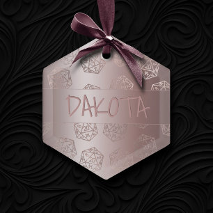 Ornamento De Cerâmica RPG Luxe Mauve Fantasy Tabletop Gamer Personaliz