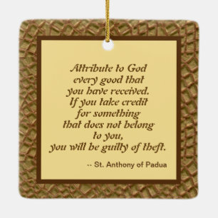 Ornamento De Cerâmica Rua. Anthony de Pádua e a Criança Cristo (JM 05)