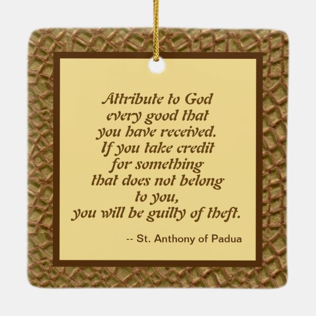 Ornamento De Cerâmica Rua. Anthony de Pádua e a Criança Cristo (JM 05) (Verso)