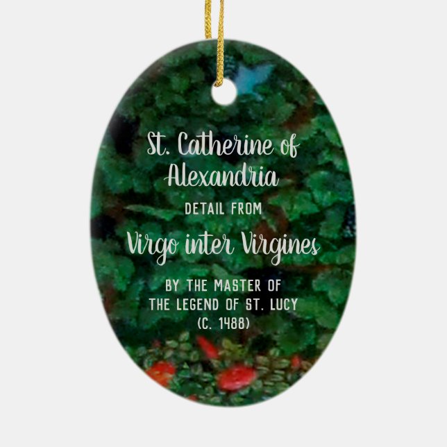 Ornamento De Cerâmica Rua. Catherine de Alexandria (pormenores; M 070) (Verso)