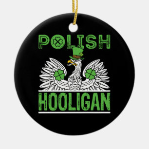 Ornamento De Cerâmica Rua de Hooligan polonês. Dia de Patrick