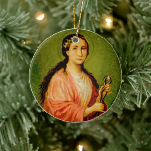 Ornamento De Cerâmica Rua de Imagem Dupla. Apolônia (BLA 001) Cerâmica