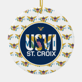 Ornamento De Cerâmica RUA de Sinalizador das Ilhas Virgens dos EUA. Croi