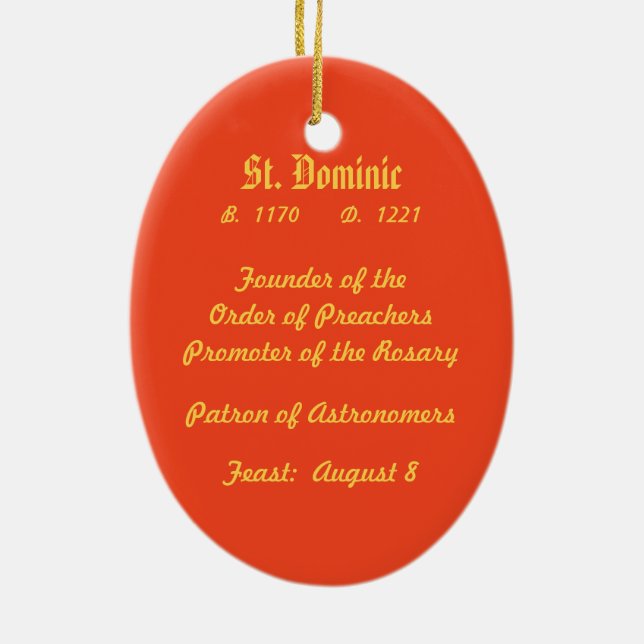 Ornamento De Cerâmica Rua: Dominic de Guzman (PM 02) (Verso)