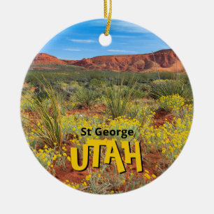 Ornamento De Cerâmica Rua George Utah Deserto de Flores Selvagens