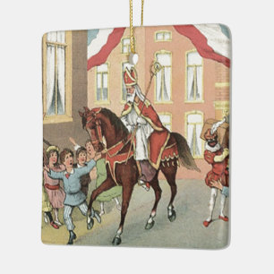 Ornamento De Cerâmica Rua holandesa de Sinterklaas, Rua de Nick Vintage.