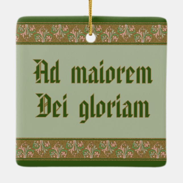 Ornamento De Cerâmica Rua. Ignatius Loyola (BK 050; Latim Motto) (Verso)