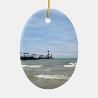 Ornamento De Cerâmica Rua Joseph Michigan Lighthouse Ornament