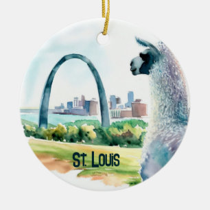 Ornamento De Cerâmica Rua Louis Arch Llama Souvenir