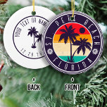 Ornamento De Cerâmica Rua, Pete Beach, Flórida, Retro Palm Tree Viagem 8<br><div class="desc">Rua, Pete Beach Retro Palm Tree Viagem 80s. Esta Rua retrógrada, Petersburg Florida Vintage design faz um excelente de Natal ou presente de aniversário para fãs de Ruas. Pete Beach. O retroverão vibes design é um presente perfeito para amantes de viagem e fãs de destinos tropicais. - " Você pode...</div>