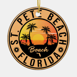 Ornamento De Cerâmica Rua Pete Beach Florida Sunset Paradise Vintage