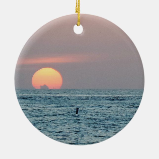 Ornamento De Cerâmica Rua Petersburg Beach Florida Sunset (Traseira)