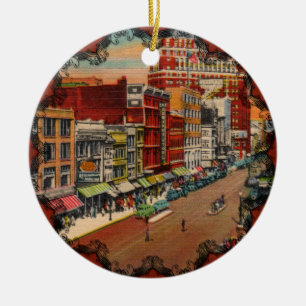 Ornamento De Cerâmica Rua Principal - Buffalo, NY Vintage Ornament