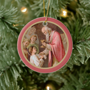 Ornamento De Cerâmica Rua. Tarcisius recebendo o Eucharist (BL 02) x2