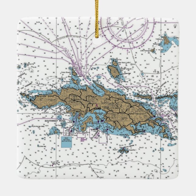 Ornamento De Cerâmica Rua Thomas USVI (Verso)