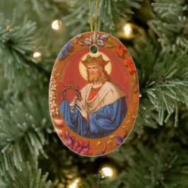 Ornamento De Cerâmica Ruas de dupla face, Luís IX, Rei (PM 05)