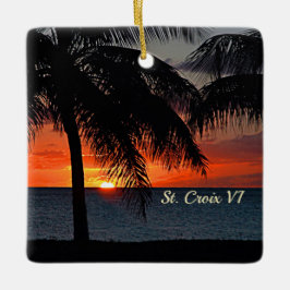 Ornamento De Cerâmica RUAS Sunset das Ilhas Virgens dos EUA. Croix USVI 