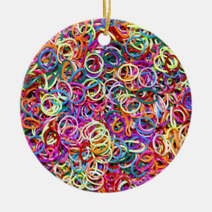 Ornamento De Cerâmica Rubberbands colorido