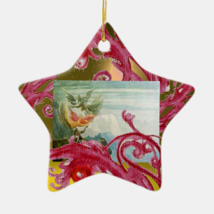 Ornamento De Cerâmica Rubi MÁGICO do vermelho do MODELO da FOTO das