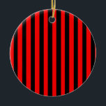 Ornamento De Cerâmica Ruby Black Cerâmica Ornament<br><div class="desc">Ruby Black é um simples design de listras negras e vermelhas que se encaixa em todas as ocasiões e itens. Esta imagem está disponível em uma variedade de outros produtos,  basta clicar no link abaixo da foto perto de 'Sobre este Design'.</div>