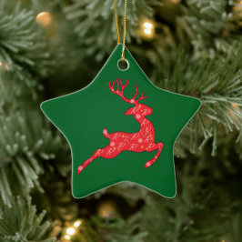 Ornamento De Cerâmica Rudolph Ornament Green, Rosa, Azul...