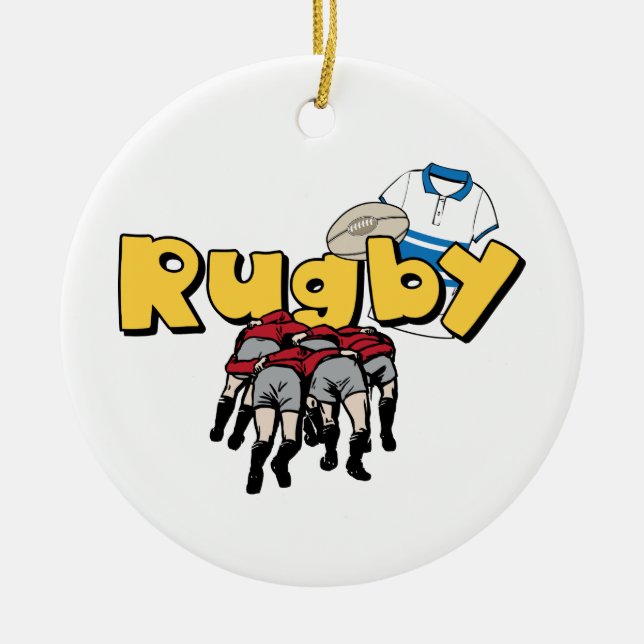 Ornamento De Cerâmica Rugby (Frente)