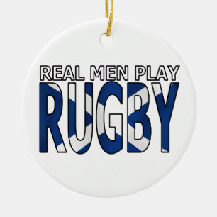 Ornamento De Cerâmica Rugby real Scotland do jogo dos homens