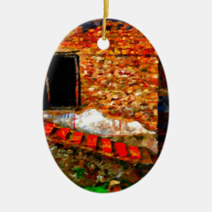 Ornamento De Cerâmica Ruínas em Pompeii Italia