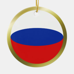 Ornamento De Cerâmica Russia Flag Ornament