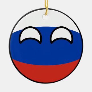 Ornamento De Cerâmica Rússia Geeky de tensão engraçada Countryball