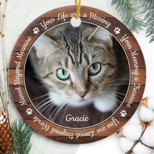 Ornamento De Cerâmica Rustic Pet Memorial Pet Perde Keepsasasasaac Foto