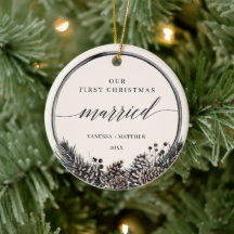 Rustic Pine Wreath Primeiro Natal Casado