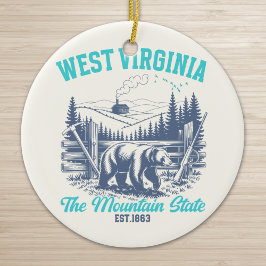 Ornamento De Cerâmica Rustic West Virginia Nature Scene 