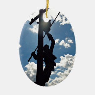 Ornamento De Cerâmica Rusty the Lineman