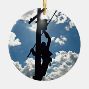 Ornamento De Cerâmica Rusty the Lineman