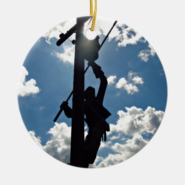 Ornamento De Cerâmica Rusty the Lineman (Frente)