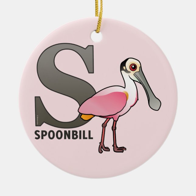 Ornamento De Cerâmica S é para o Spoonbill (Frente)