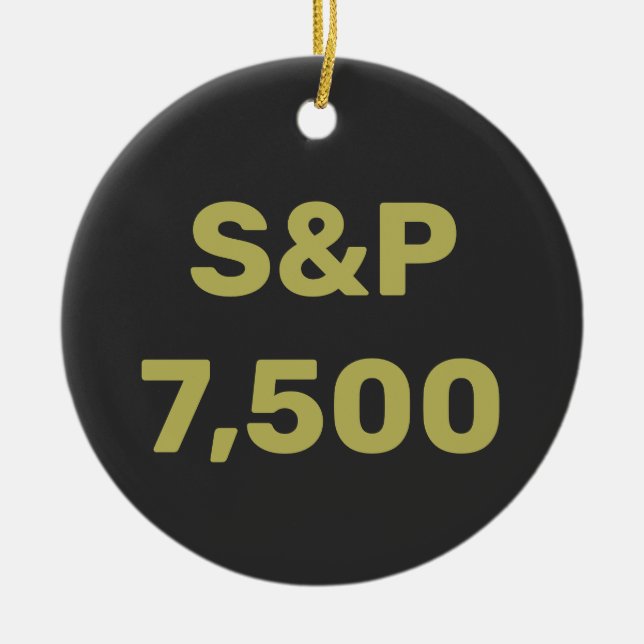 Ornamento De Cerâmica S&P 7,500 Level Stock Market Index Celebration (Frente)
