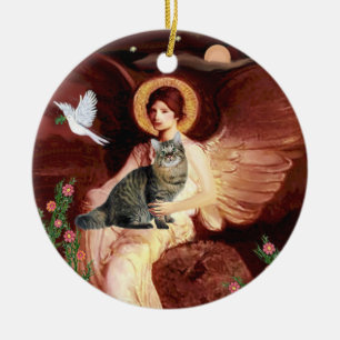 Ornamento De Cerâmica Sábado Angel - Bobtail cat Americano