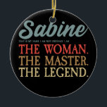 Ornamento De Cerâmica Sabine Name I Vintage Beach I Personalizado Sabine<br><div class="desc">Sabine Name I Vintage Beach I Personalised Sabine Gift. Presente perfeito para seu pai, mãe, pai, homens, mulheres, amigos e familiares no Dia de Ação de Graças, Dia de Natal, Dia de as mães, Dia de os pais, 4 de julho de 1776 Dia Independente, Dia dos Veteranos, Dia do Halloween,...</div>