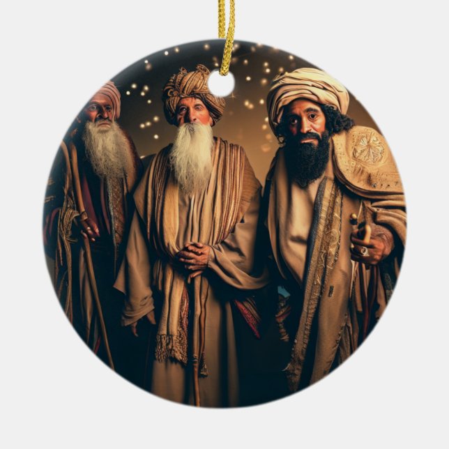 Ornamento De Cerâmica Sábios de Natal  (Frente)