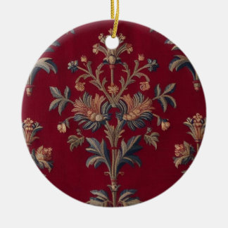 Ornamento De Cerâmica Sac broderie medievale fleurie en rouge bordeaux