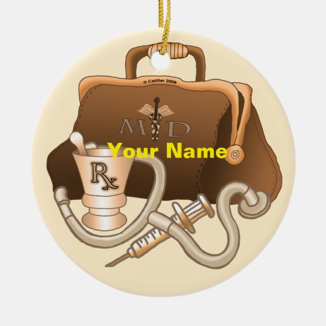 Ornamento De Cerâmica Saco médico (Frente)