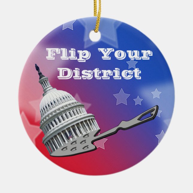 Ornamento De Cerâmica Sacudir Do Voto Do Seu Distrito 2026 (Frente)