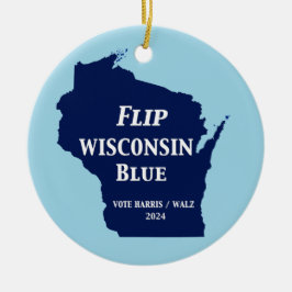 Ornamento De Cerâmica Sacudir Wisconsin Blue em 2024