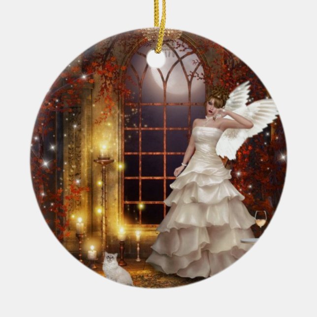 Ornamento De Cerâmica Sad Angel (Frente)