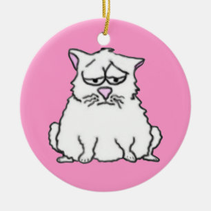 Ornamento De Cerâmica Sad Cat Ornament