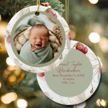 Sage Mauve Watercolor Botanical Baby Photo