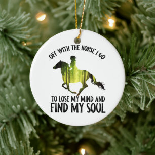Ornamento De Cerâmica Sai Com O Cavalo Eu Vou Para A Floresta Da Mente D